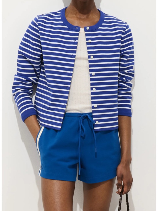 Alex Mill Sweaters - Alex Mill Blue and White Striped Button Cardigan
